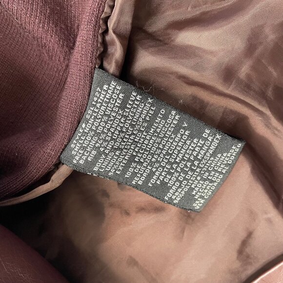 S.E.B. By Sebby Womens Burgundy Faux Leather Moto Jacket Full Zip  Sz XL - Picture 7 of 8